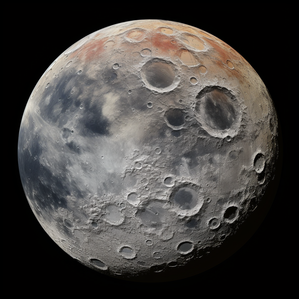 A satellite image of the Moons polar region