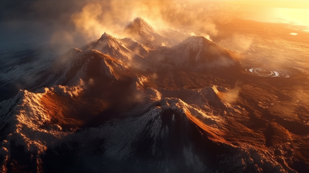 Сlose up shot of breathtaking view of Venus volcanoes