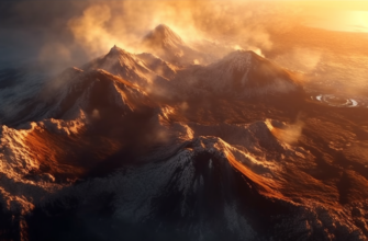 Сlose up shot of breathtaking view of Venus volcanoes