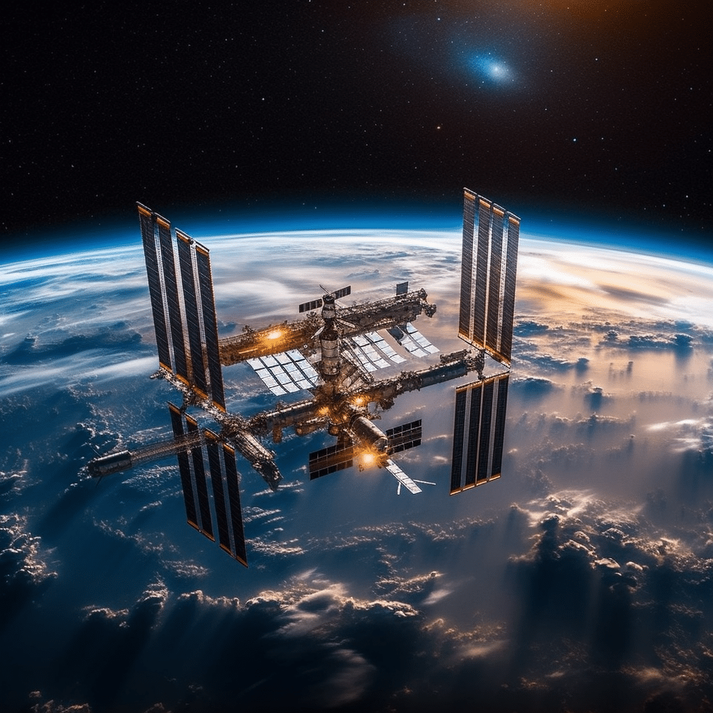 The International Space Station orbiting Earth