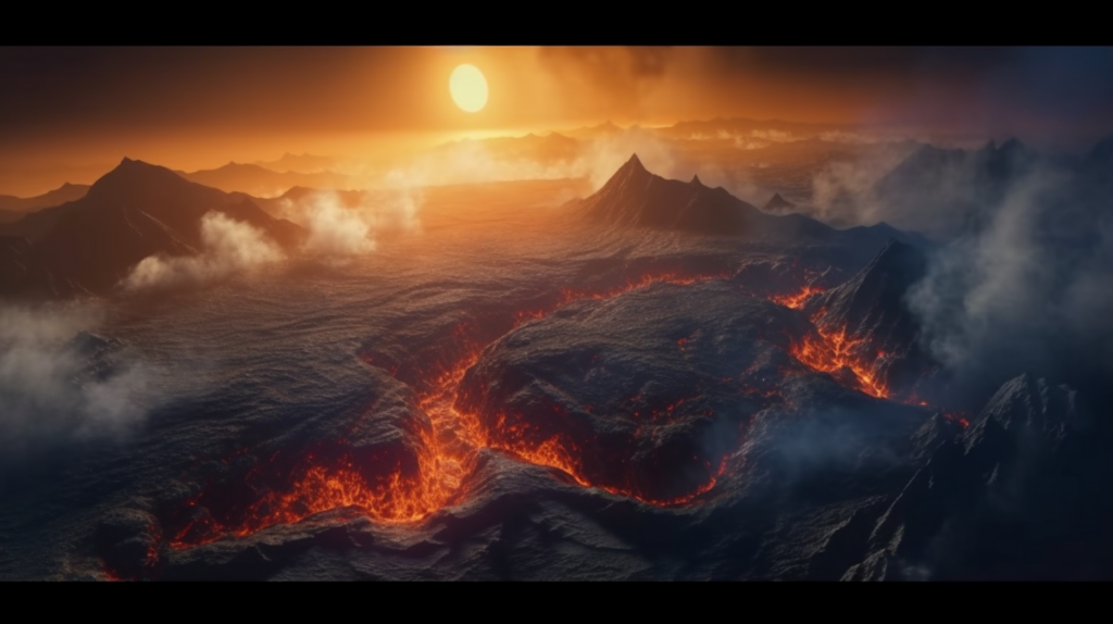 A close up shot of the largest volcano on Venus