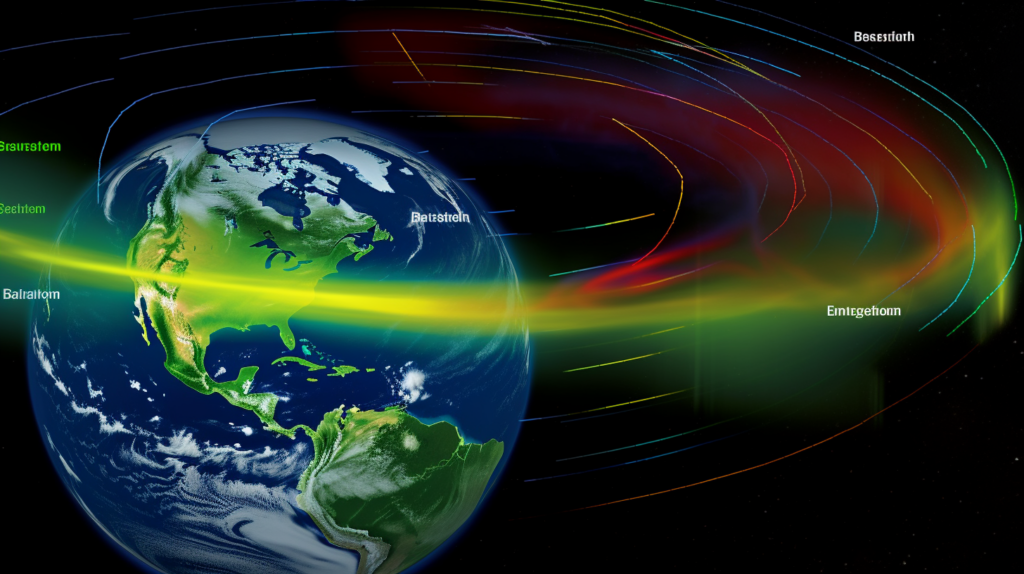 Infographic showing how the solar wind approach Earths