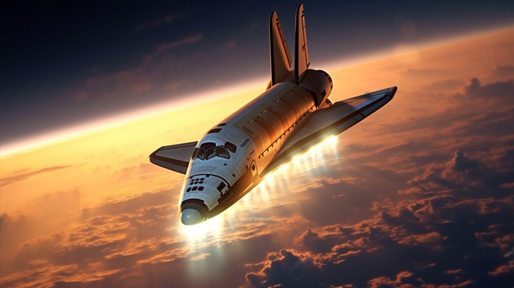 space shuttle columbia reentering earth atmosphere