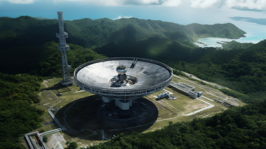 aerial view of the arecibo observatory reflector