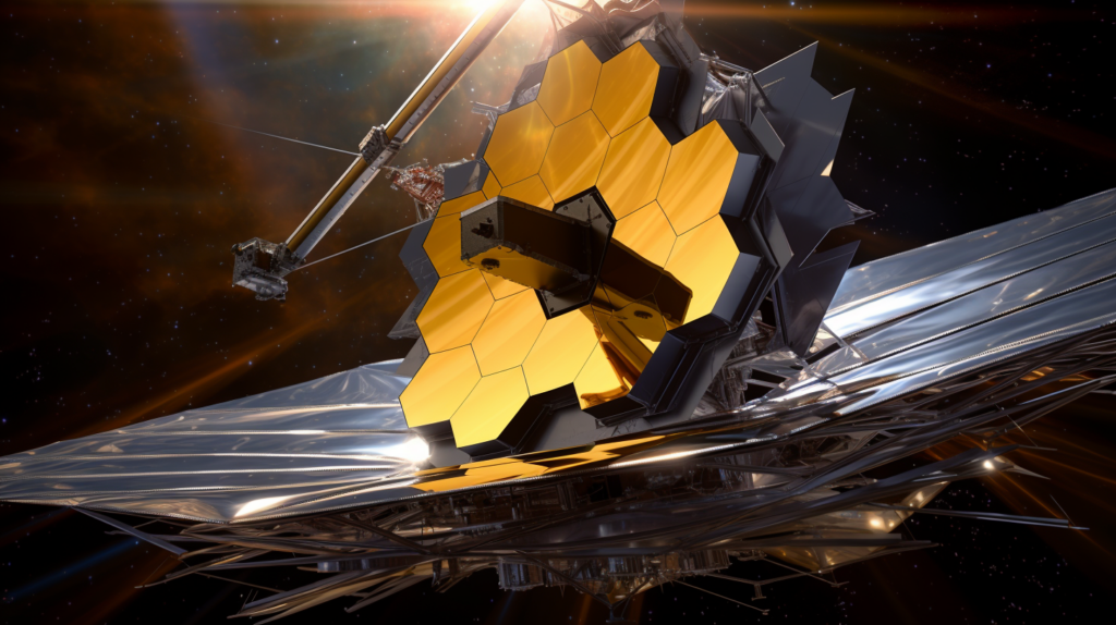 animation of jwst unfolding its mirrors and sunshield