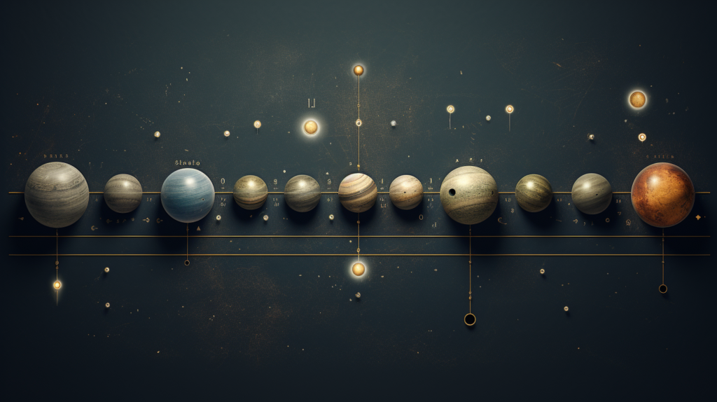 example of old persian artwork showing aligned planets, Alignments of Planets