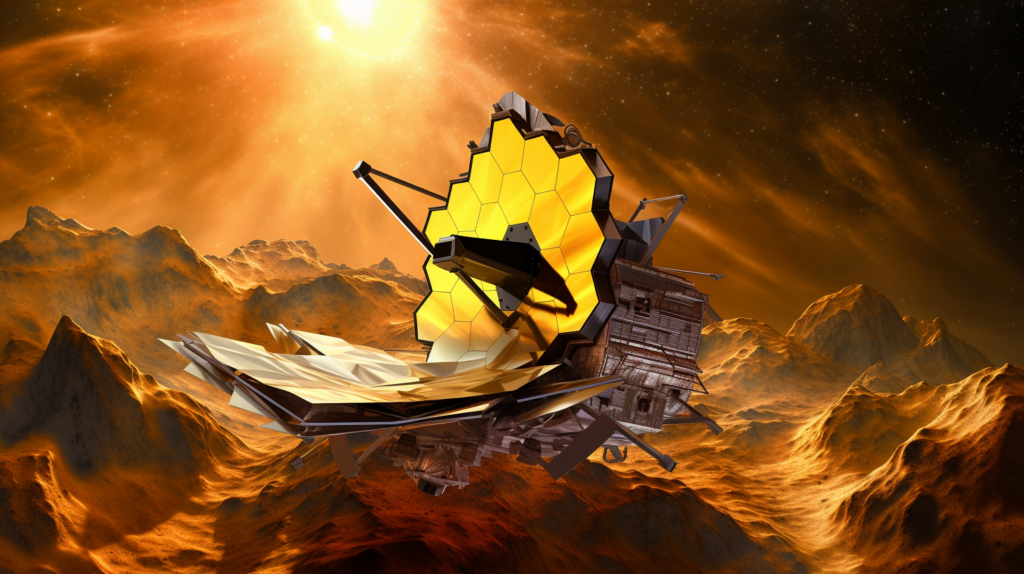 image of an artists concept of jwst