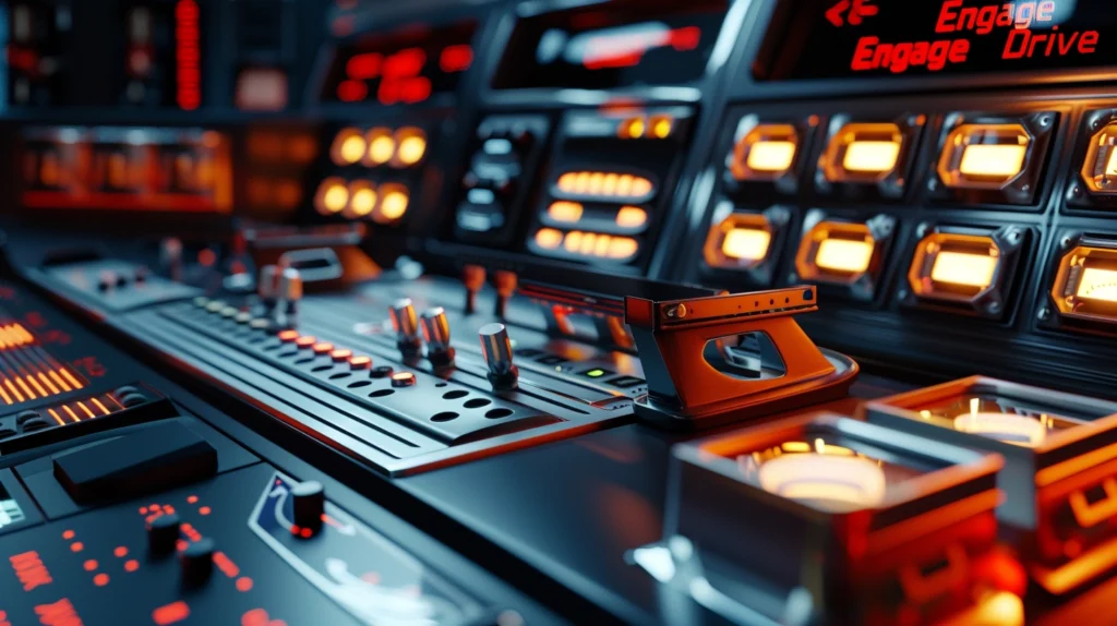 a photorealistic image of a control panel