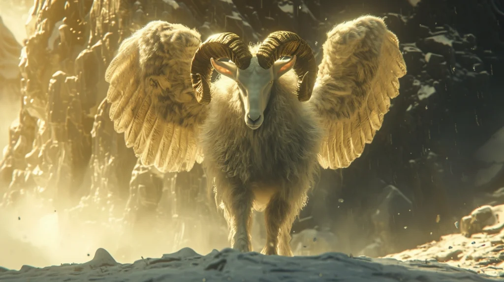 the winged golden ram