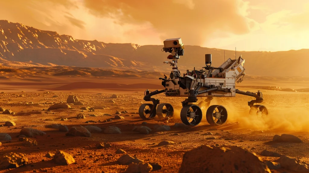 pressurized rover being tested in a mars analog environment on earth