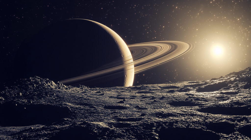 Saturn’s Moon, ultra realistic, nasa pictures, K, high resolution,